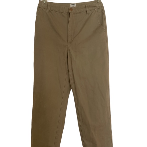 SUNDAY BEST mid rise straight leg chinos trousers pockets Women’s size 8 - Picture 9 of 15
